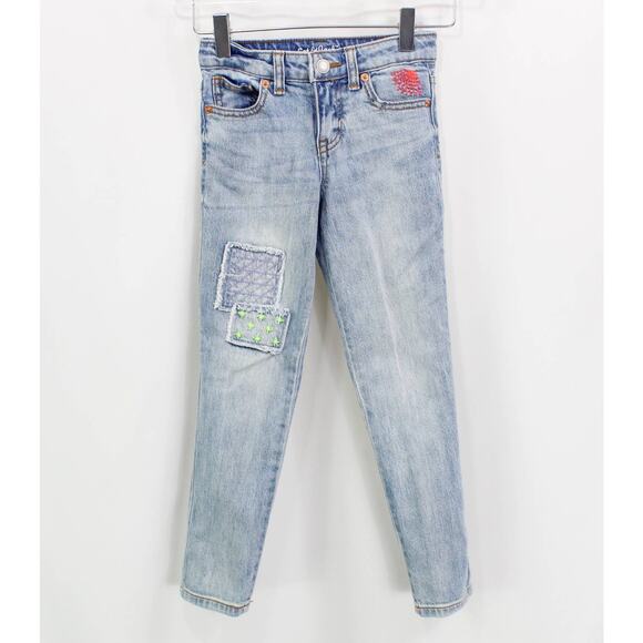 CAT & JACK Blue Light Wash Patch Work Skinny Jeans - Picture 1 of 7